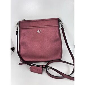 Coach Kitt Messenger Crossbody Bag in Metallic Cherry